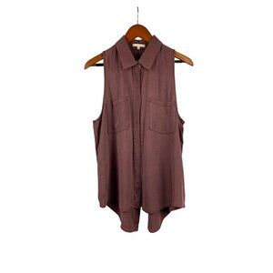 Laju Sleeveless Button-Down Blouse MP Rayon Mauve